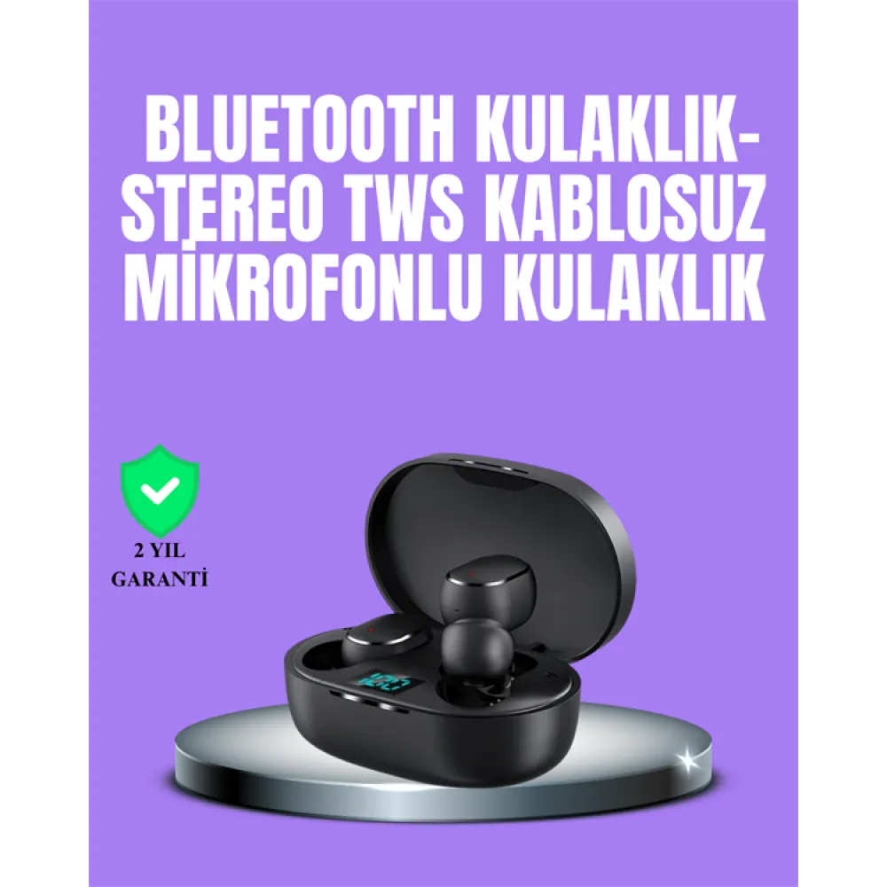 Bluetooth Kulaklık TWS Yüksek Ses Kaliteli Kesintisiz Dijital Göstergeli Kulaklık
