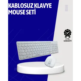 Klavye Mouse Seti Sessiz Kablosuz Türkçe TV  PC Uyumlu