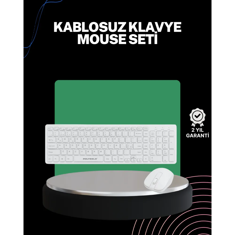2.4 Ghz Wireless Kablosuz Klavye Mouse Seti Tv Pc Uyumlu