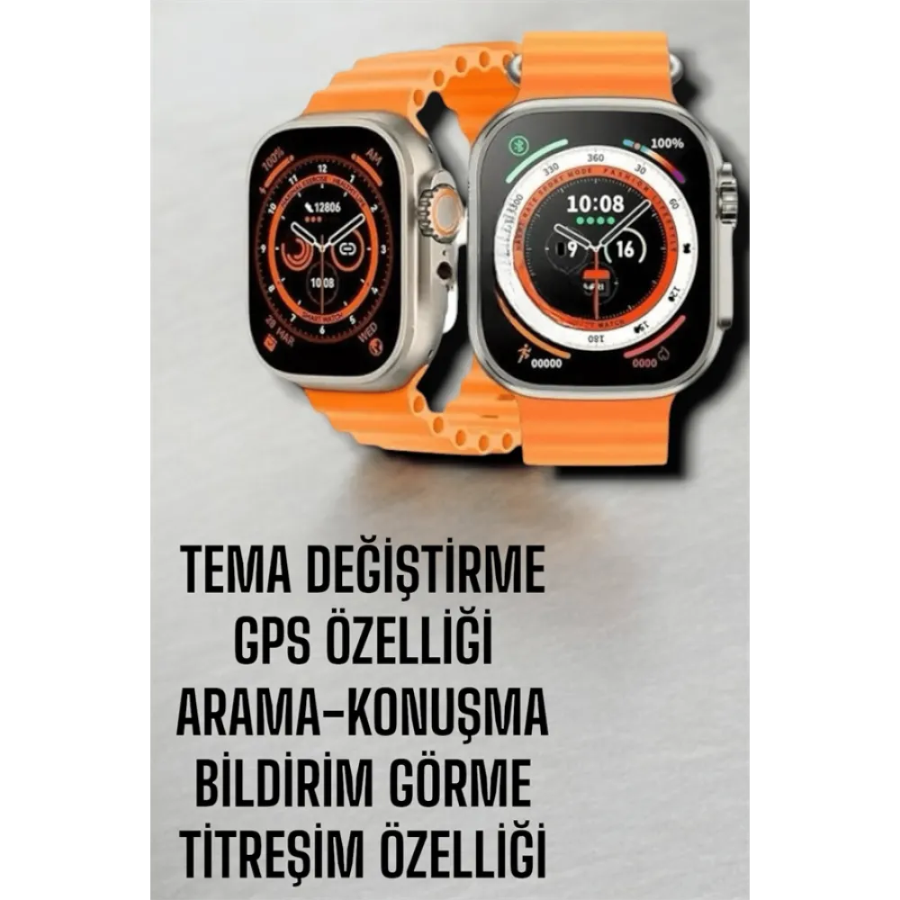 Suya ve Toza Dayanıklı 45 MM Akıllı Saat Bildirim ve Cevapsız Çağrı Görüntüleme