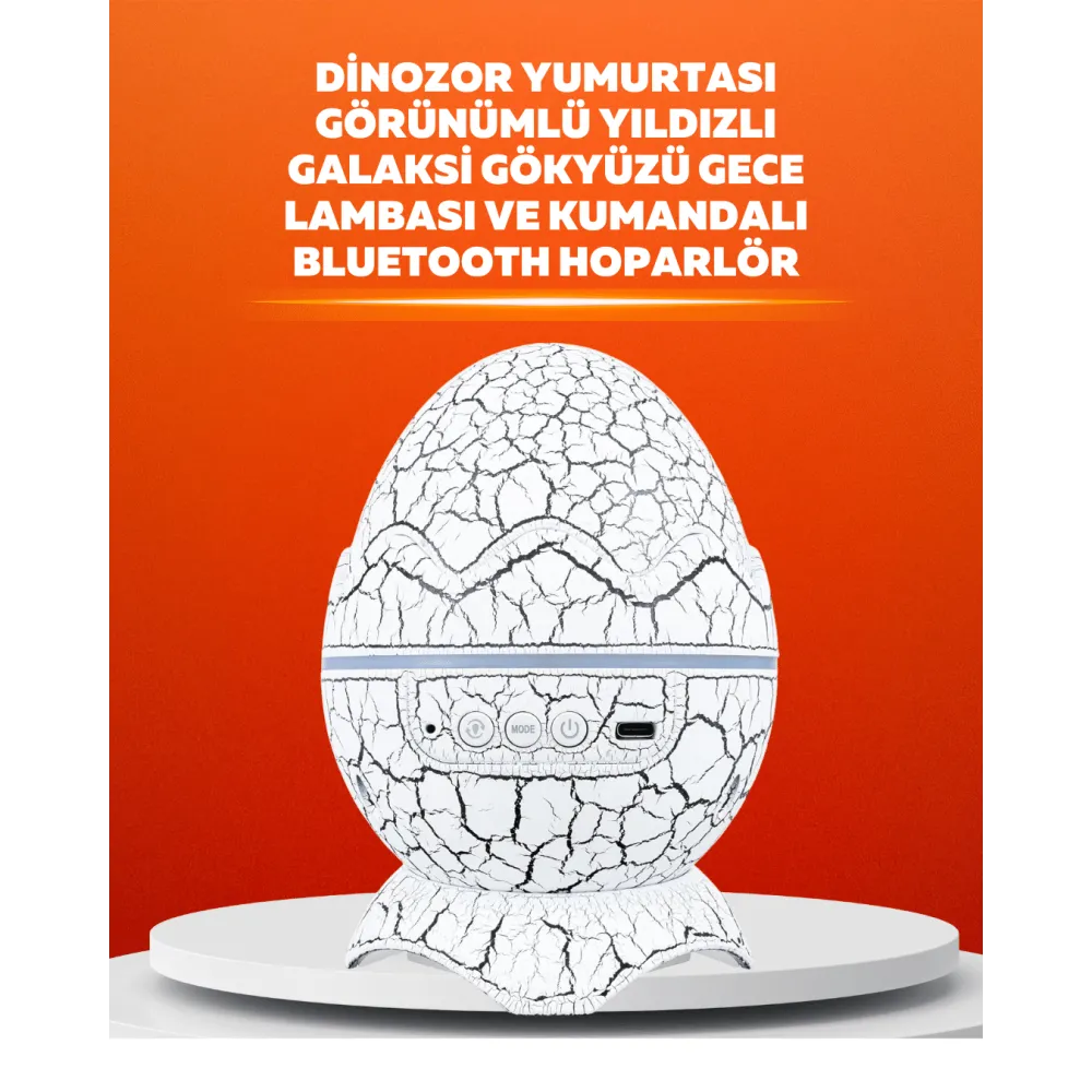 Dinozor Yumurtası Tasarımlı Projektörlü Gece Lambası