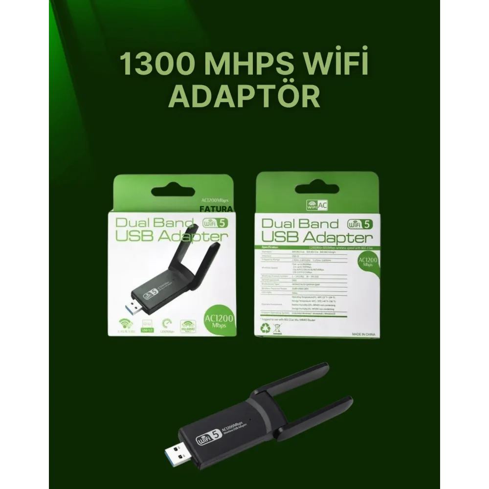 Usb 3.0 Wireless Adaptör – 2.4Ghz & 5Ghz Destekli