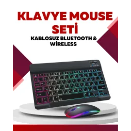 Bluetooth 5.3 Destekli Şarjlı Taşınabilir Klavye +..