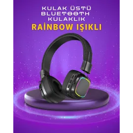 Renkli Işık Efektli Bluetooth 5.3 Müzik Kulaklığı