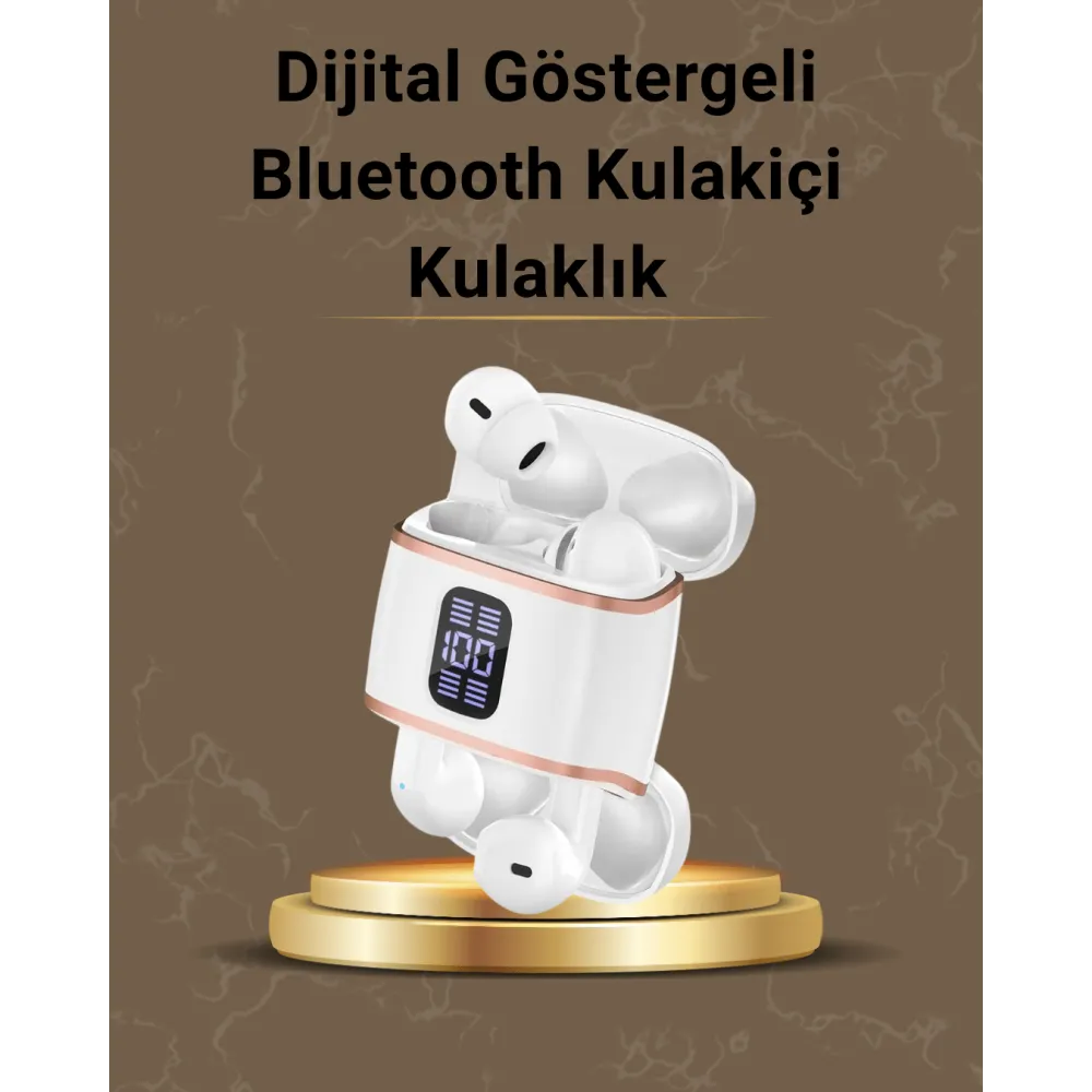 Dijital Göstergeli Bluetooth Kulakiçi Kulaklık – 4’lü Paket, Gürültü Engellemeli