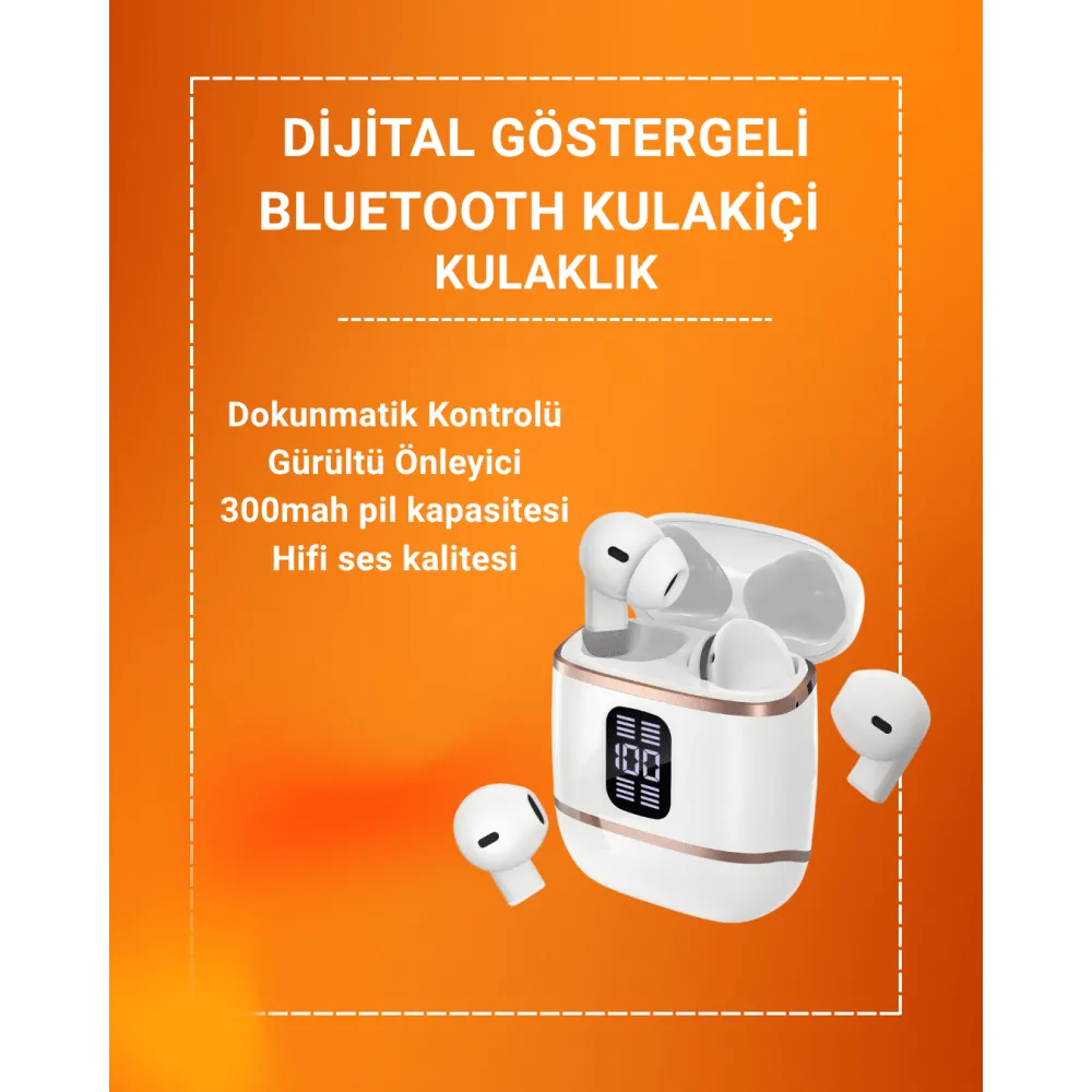 Çift Kulaklıklı Bluetooth Kulaklık – 4 Adet, ANC-ENC, Şarj Kutulu, Dijital Göstergeli