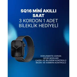Mini Series 10 Akıllı Saat | 3 Kordon + Bileklik Hediyeli, Tüm Telefonlarla Uyumlu