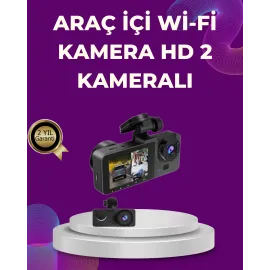 Araç İçi Dikiz Kamerası Sürüş Kaydedici 3 Lensli DVR Kamera