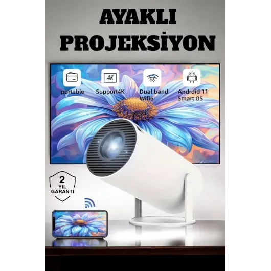 130 İnç Geniş Ekran ve 4K Destekli Full HD Projeksiyon Cihazı