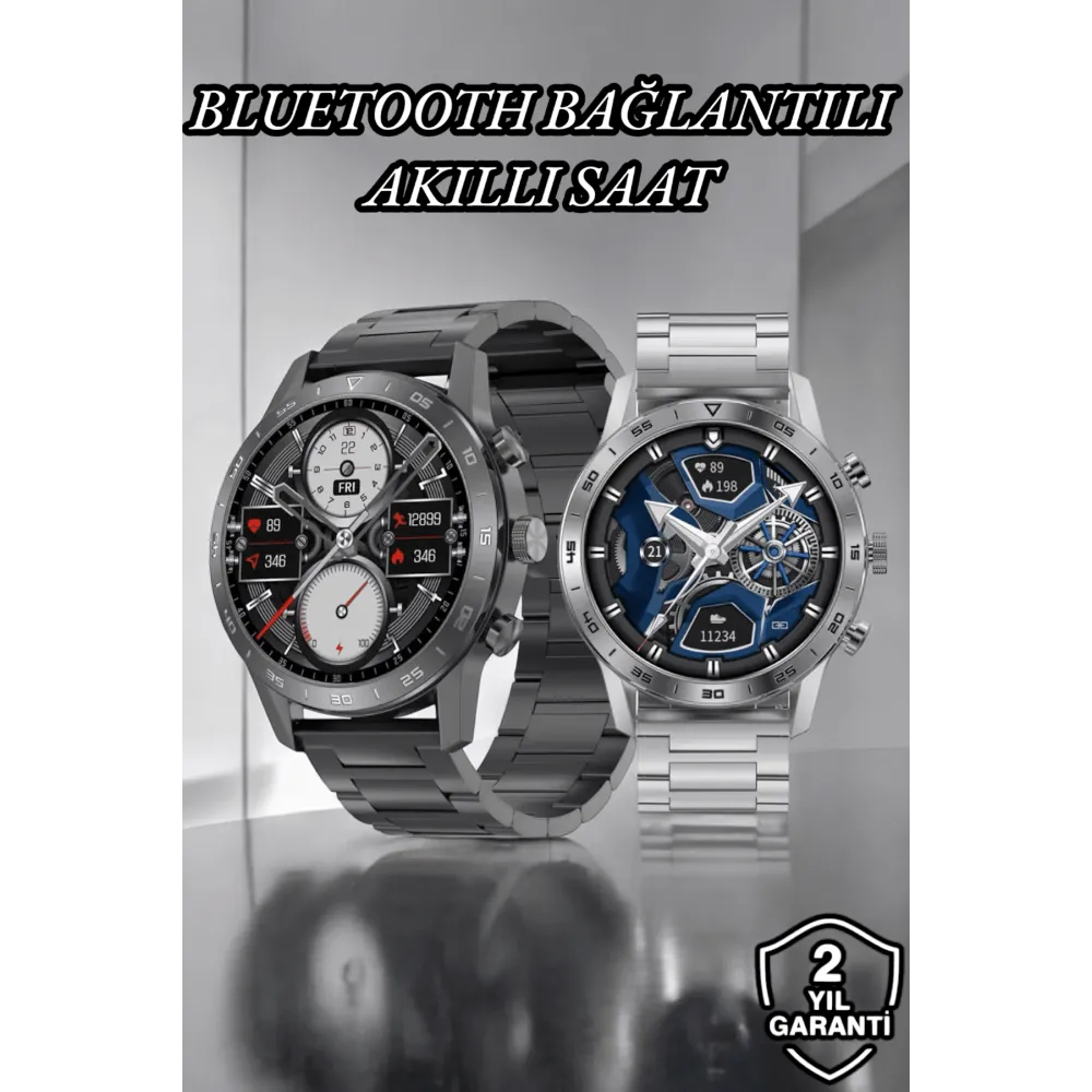Suya Dayanıklı Dokunmatik Akıllı Saat Bluetooth 5.0, Sesli Asistan ve Sağlık Takibi