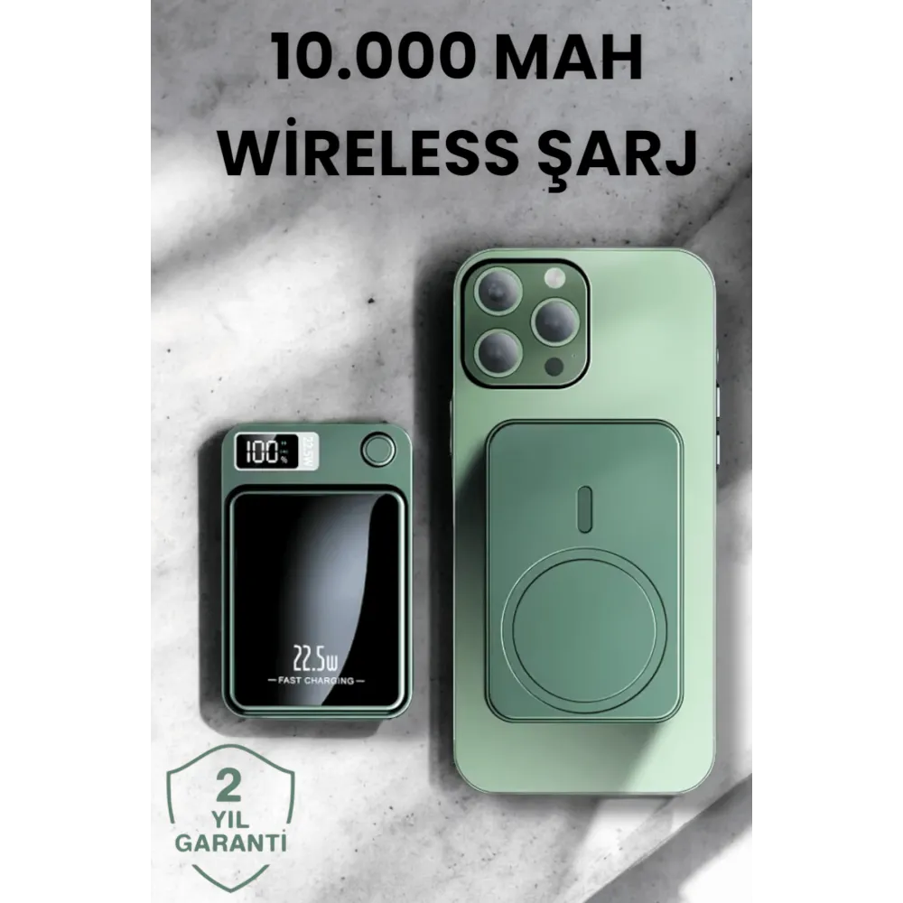 Pratik ve Taşınabilir 10.000 mAh Wireless Powerbank Hızlı Şarj Avantajı