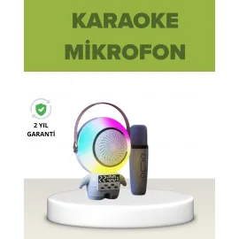 Astronot Tasarımlı Bluetooth Speaker ve Kablosuz Mikrofon Karaoke Seti