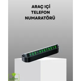 Gri Alüminyum Araç İçi Telefon Numaratörü – Dayanıklı, Modern ve Net Görünürlük Sağlayan Tasarım