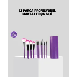 12’li Profesyonel Makyaj Fırça Seti Ultra Yumuşak Sentetik Kıllı