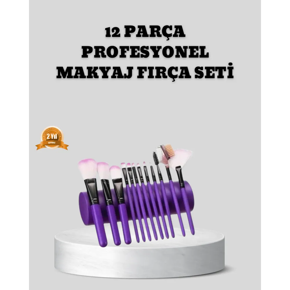12 Parça Makyaj Fırça Seti – Profesyonel ve Günlük Kullanıma Uygun