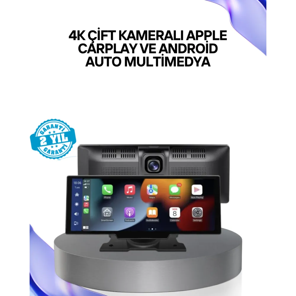 Renault Megane, Clio, Symbol, Captur, Toyota Corolla, Yaris, C-Hr, Ford Focus, Fiesta Uyumlu Kablosuz Carplay Multimedya 10.26” Dokunmatik Ekran