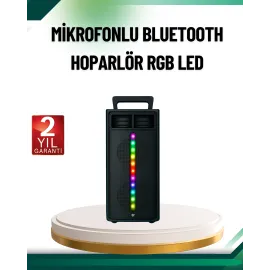 Şarjlı Işıklı Bluetooth Hoparlör | USB, AUX, TF Kart ve Radyo Destekli