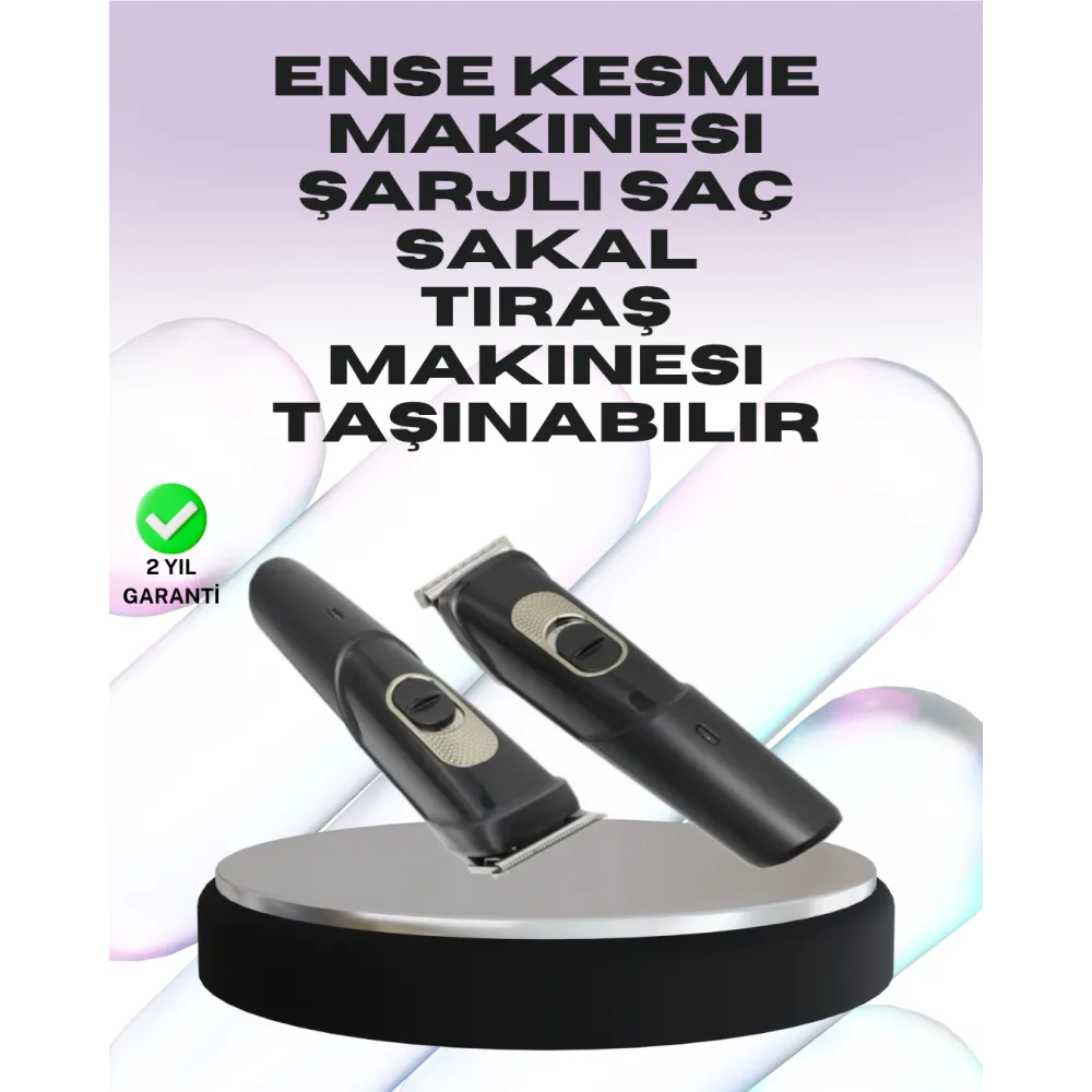 Sessiz Motorlu, Kablosuz Kullanımlı Şarjlı Saç Ve Sakal Kesme Makinesi – Taraklı Set
