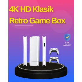 Hdmi Çıkışlı Kablosuz 2 Kollu 4K Retro Oyun Kutusu