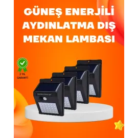 Montajlı Güneş Enerjili Duvar Tipi Aydınlatma – 8 Saat Çalışma Süresi