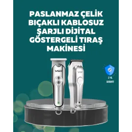 Profesyonel Saç ve Sakal Kesme Makinesi – Şarjlı, Sessiz Motor, Ayarlanabilir Tarak