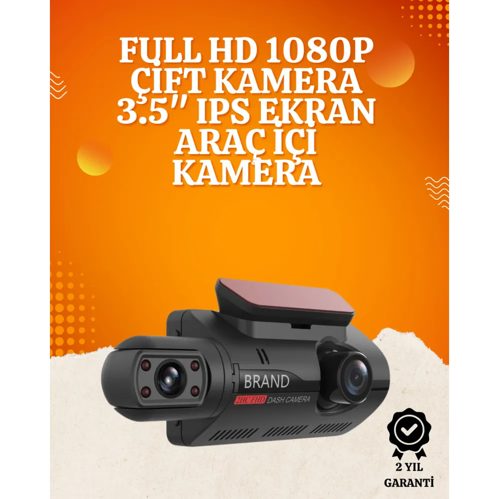 Wifi Destekli Araç Kamerası – 3 Inç Ekran, 1080P Ön Ve 720P İç Kamera