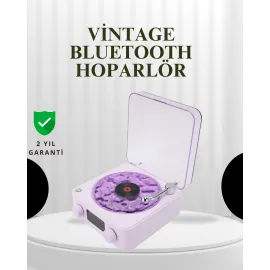 Projektörlü Gece Lambalı Retro Hoparlör – Taşınabilir Bluetooth Speaker