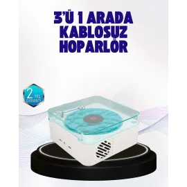 Dekoratif Gece Işıklı Bluetooth Hoparlör – Zaman ve Pil Ekranlı