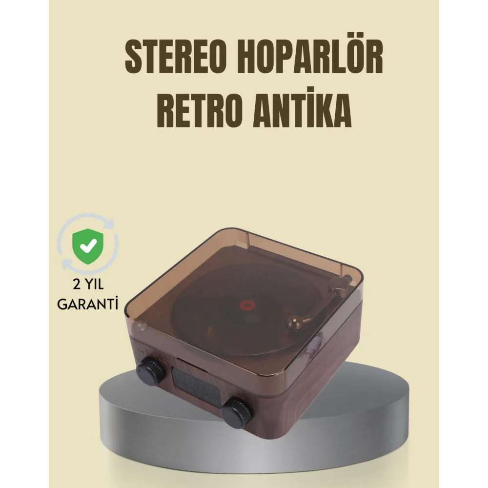 Saatli Gece Işıklı Hoparlör – Modern ve Vintage Tasarım