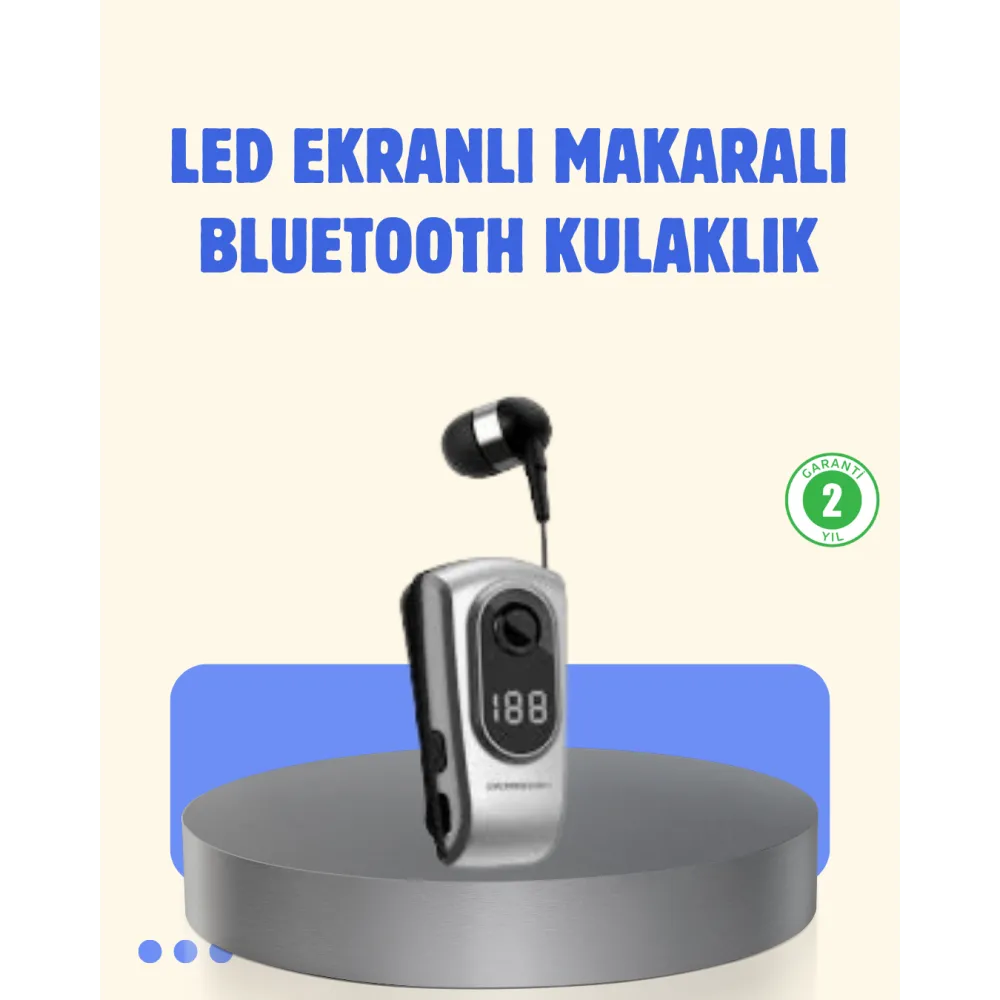 Titreşimli Bluetooth Kulaklık – Uzun Pil Ömrü, Dijital Ekranlı Kablosuz Tasarım