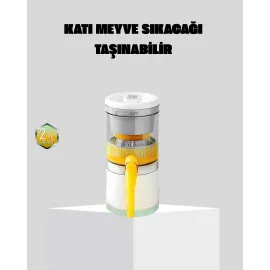 Taşınabilir Katı Meyve Sıkacağı – 45W Güçlü Motor, Çift Kesici Bıçak, USB Şarjlı ve Kompakt Tasarım