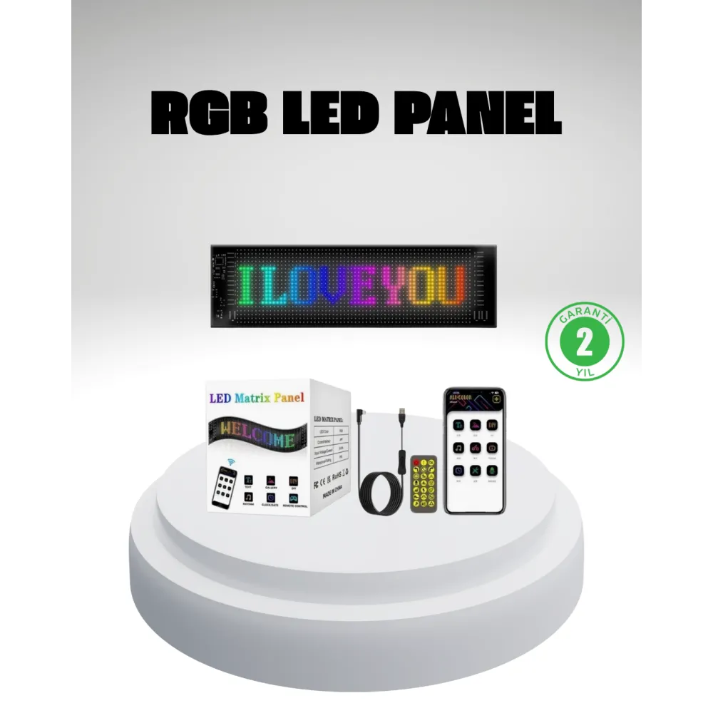 Rgb Led Panel – Mobil Uyumlu, Yazı Ve Gif Destekli, Usb Bağlantılı Dekoratif Ekran