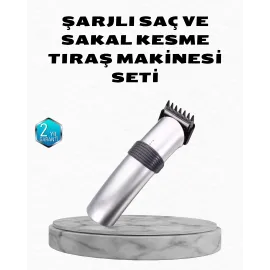 Profesyonel Şarjlı Saç ve Sakal Kesme Makinesi – Paslanmaz Çelik Bıçaklı, Ergonomik ve Sessiz Motorlu