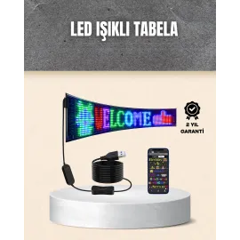 RGB Kayar Yazılı LED Reklam Ekranı – USB Bağlantılı Esnek Tasarım