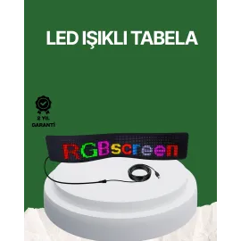 USB Girişli RGB LED Tabela Ayarlanabilir Parlaklık ve Kayan Yazı Özellikli