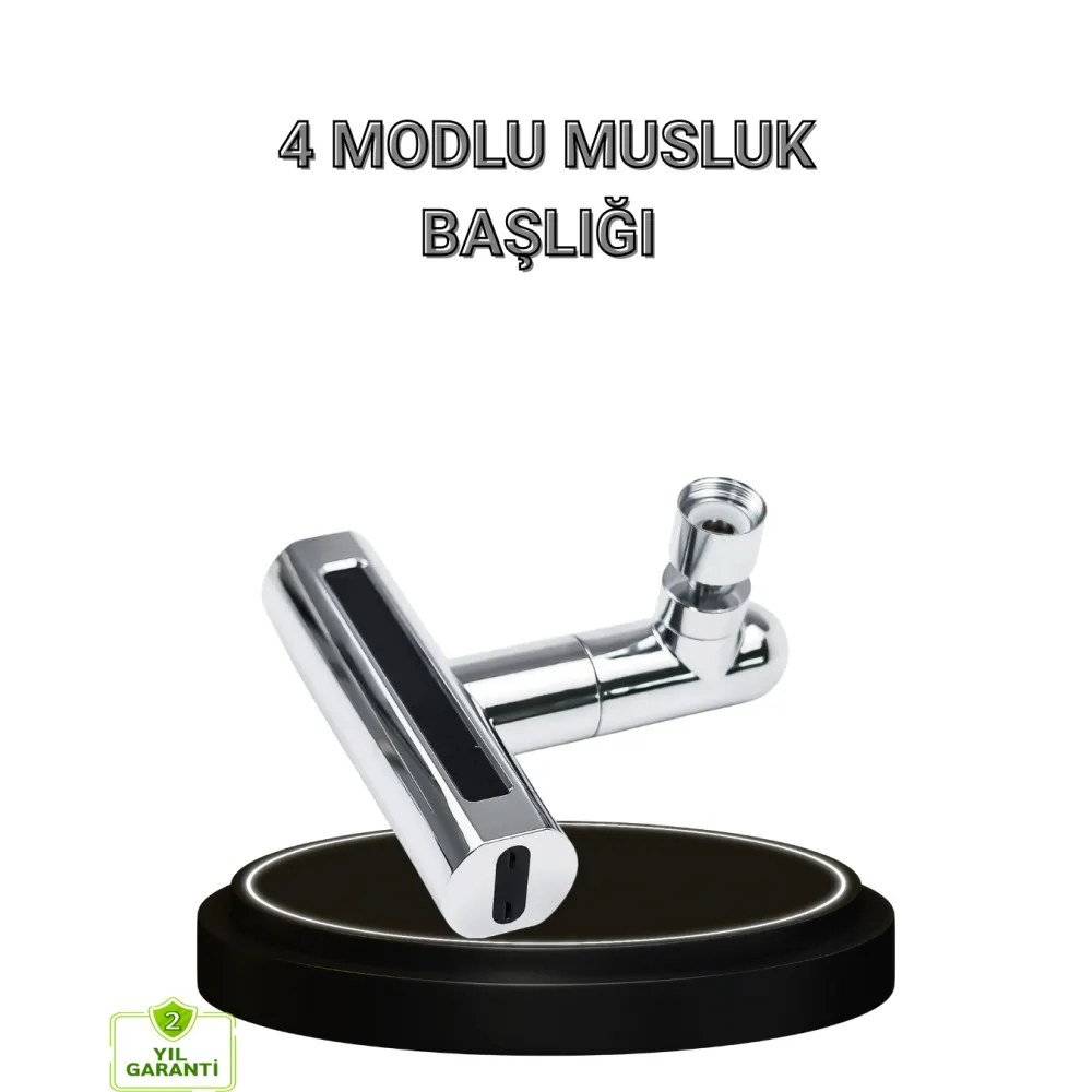 4 Fonksiyonlu Musluk Başlığı 360 Derece Dönebilen ve Su Tasarruflu