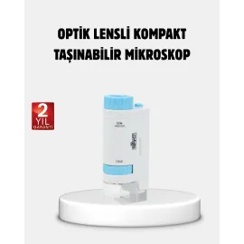Taşınabilir Eğitim Mikroskobu 80X–200X LED Işıklı ve Darbeye Dayanıklı