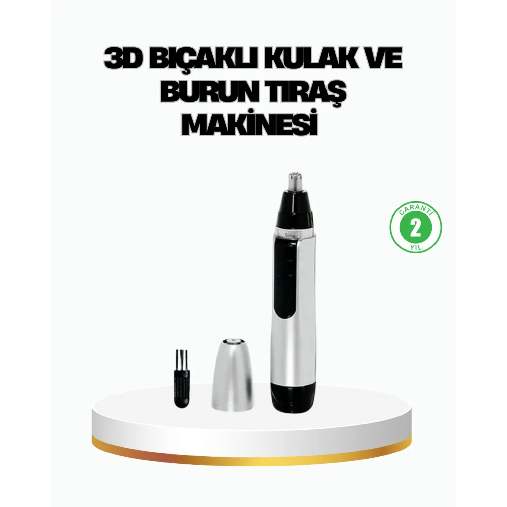 3D Bıçaklı Burun Ve Kulak Tıraş Makinesi Pil Ile Çalışan Taşınabilir Model