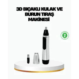 3D Bıçaklı Burun Ve Kulak Tıraş Makinesi Pil Ile Çalışan Taşınabilir Model