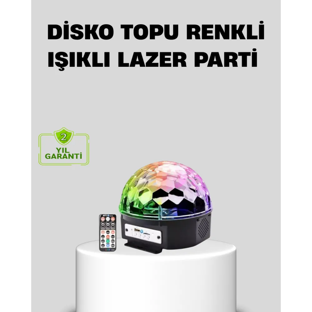 Ritim Hassasiyetli Bluetooth Hoparlörlü Disko Işığı Döner LED Efektli