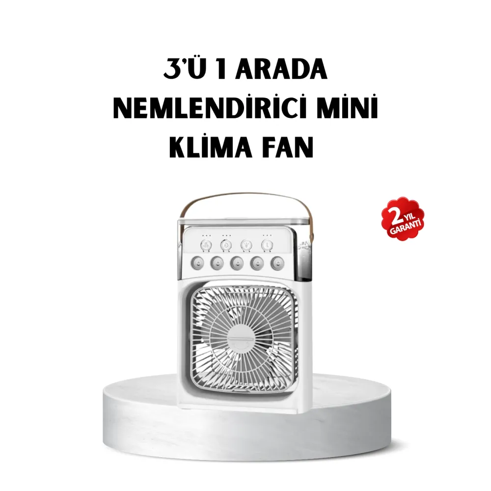 Usb Bağlantılı Taşınabilir Mini Klima Fan 500Ml Su Hazneli Ve Sessiz Çalışma