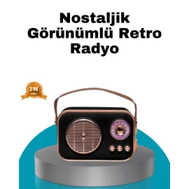 Retro Tarz Kablosuz Radyo – Bluetooth, USB ve TF Kart Girişli