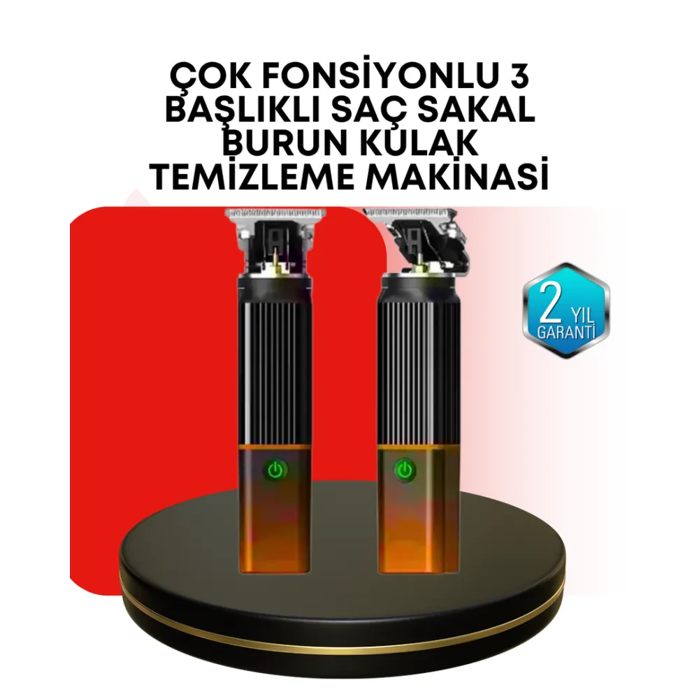 Erkekler İçin Şarjlı 3’Ü 1 Arada Trimmer Seti – Güçlü Motor, Sessiz Çalışma