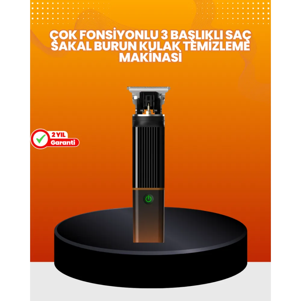 Erkekler İçin 3 In 1 Şarjlı Bakım Seti – 7300 Rpm Güçlü Motor Ve Sessiz Çalışma