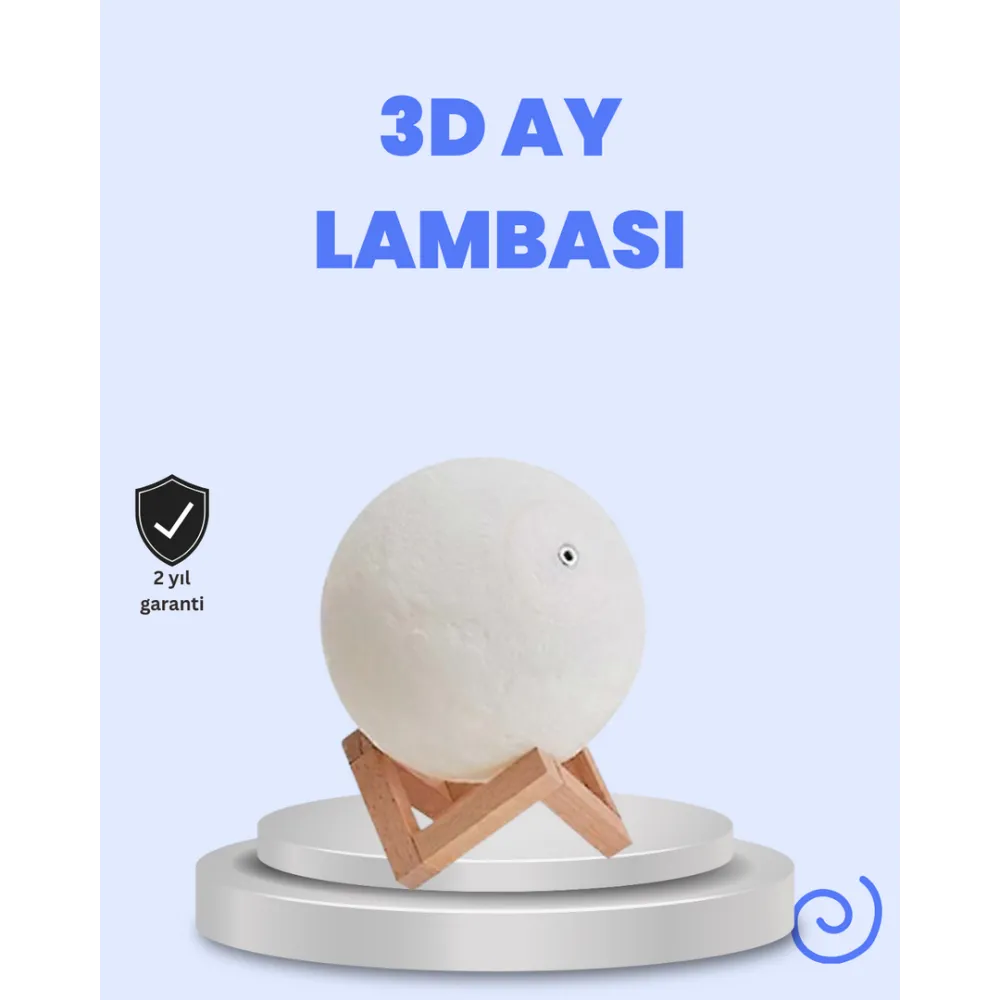 RGB Modlu 16 Renkli Ay Gece Lambası 3D Baskı ve Uzaktan Kumanda Özellikli