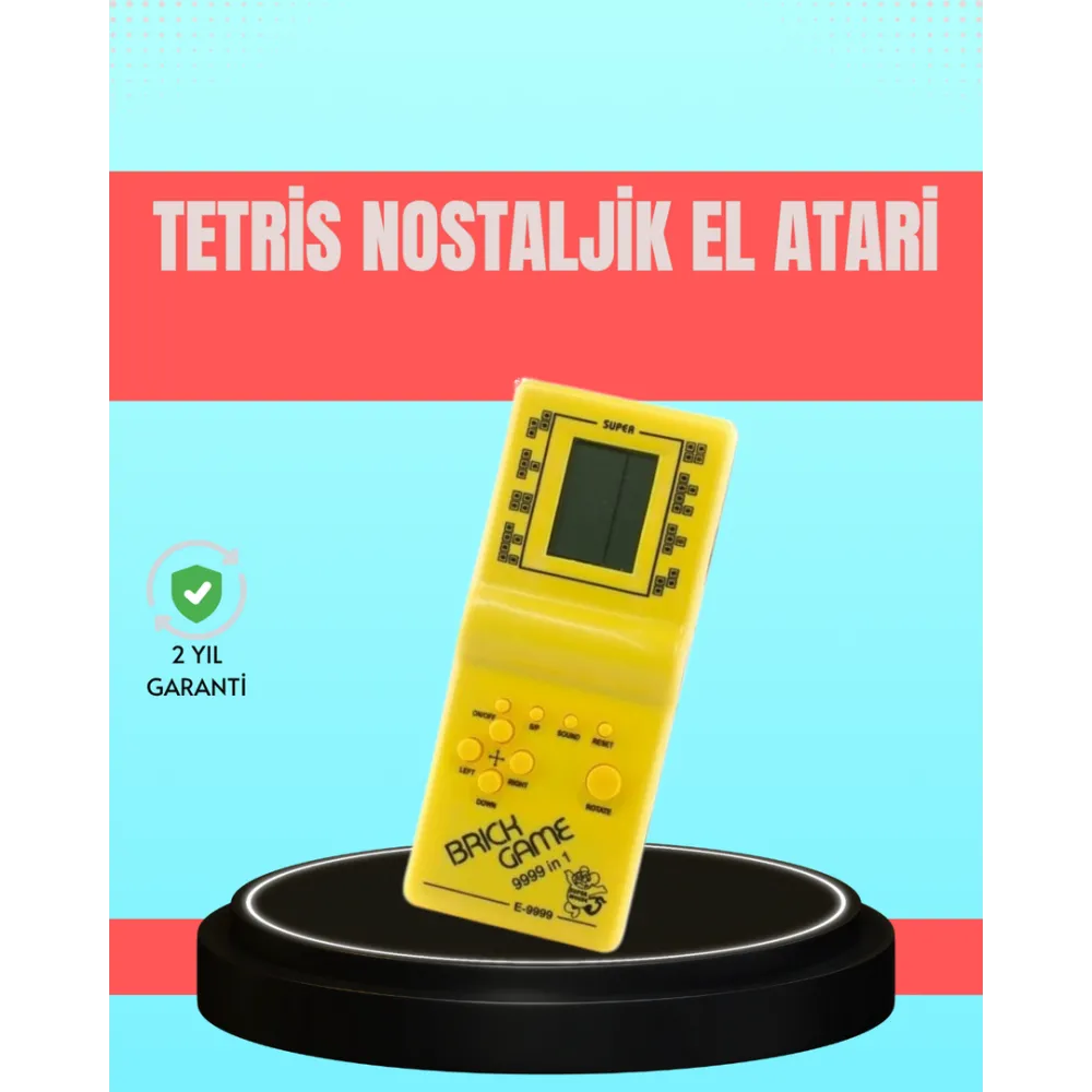 Retro Tetris El Aterisi – Pil ile Çalışan Taşınabilir Mini Oyun Konsolu