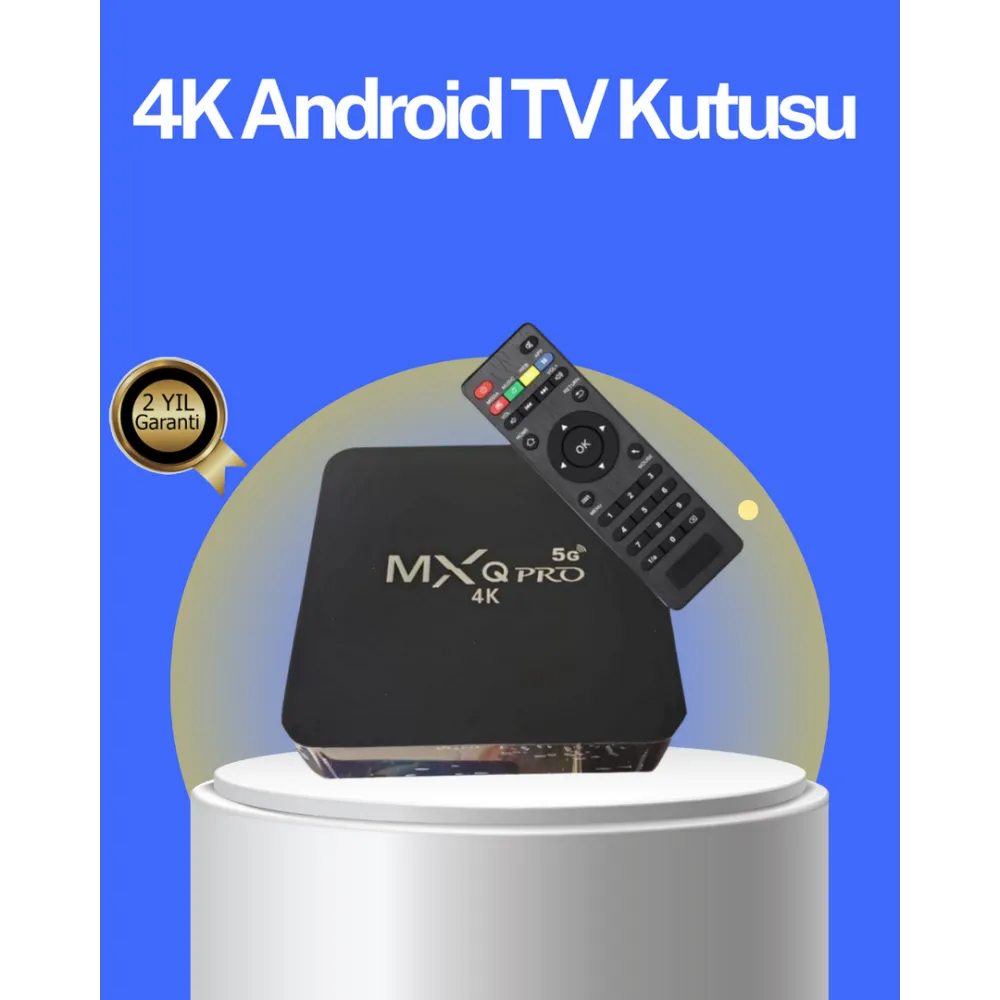 Akıllı Android TV Box – 4K Çözünürlük, 2GB RAM, 16GB Depolama, Hızlı Wi-Fi