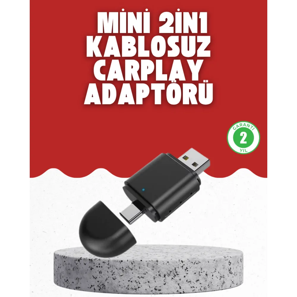 Kablosuz CarPlay Dönüştürücü – Akıllı Tak & Çalıştır Araç Adaptörü
