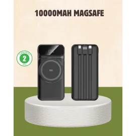 10000 mAh Kablosuz Powerbank – 15W Hızlı Şarj,  Type-C Çoklu Çıkışlı