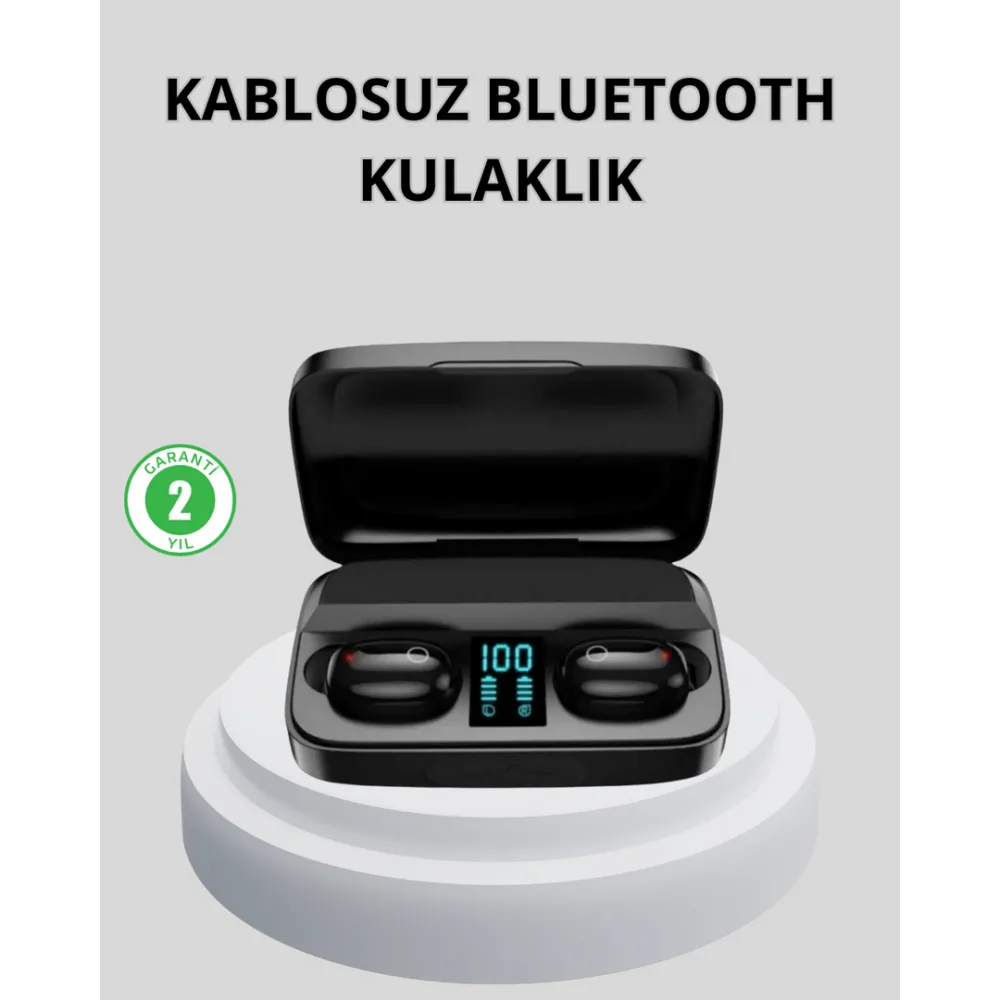 Tws Bluetooth Kulaklık 1800Mah Şarj Kutulu Dijital Ekranlı